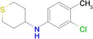 n-(3-Chloro-4-methylphenyl)tetrahydro-2h-thiopyran-4-amine