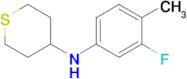 n-(3-Fluoro-4-methylphenyl)tetrahydro-2h-thiopyran-4-amine