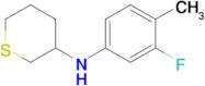 n-(3-Fluoro-4-methylphenyl)tetrahydro-2h-thiopyran-3-amine