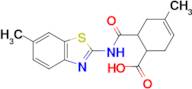 4-Methyl-6-((6-methylbenzo[d]thiazol-2-yl)carbamoyl)cyclohex-3-ene-1-carboxylic acid