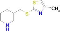 4-Methyl-2-((piperidin-3-ylmethyl)thio)thiazole