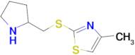 4-Methyl-2-((pyrrolidin-2-ylmethyl)thio)thiazole