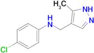 4-chloro-N-[(5-methyl-1H-pyrazol-4-yl)methyl]aniline