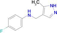 4-fluoro-N-[(5-methyl-1H-pyrazol-4-yl)methyl]aniline