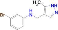 3-bromo-N-[(5-methyl-1H-pyrazol-4-yl)methyl]aniline