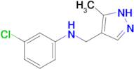 3-chloro-N-[(5-methyl-1H-pyrazol-4-yl)methyl]aniline