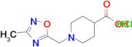 1-((3-Methyl-1,2,4-oxadiazol-5-yl)methyl)piperidine-4-carboxylic acid hydrochloride
