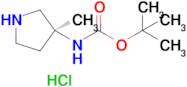 tert-Butyl (S)-(3-methylpyrrolidin-3-yl)carbamate hydrochloride