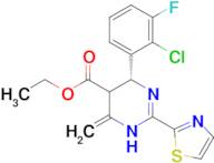 ethyl (4R)-4-(2-chloro-3-fluorophenyl)-6-methylidene-2-(1,3-thiazol-2-yl)-1,4,5,6-tetrahydropyrimi…