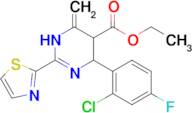 ethyl 4-(2-chloro-4-fluorophenyl)-6-methylidene-2-(1,3-thiazol-2-yl)-1,4,5,6-tetrahydropyrimidin...