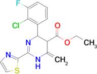 ethyl 4-(2-chloro-3-fluorophenyl)-6-methylidene-2-(1,3-thiazol-2-yl)-1,4,5,6-tetrahydropyrimidine-…