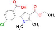 4-Chloro-2-(4-(ethoxycarbonyl)-1,5-dimethyl-1H-pyrrol-2-yl)benzoic acid