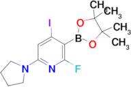 2-Fluoro-4-iodo-6-(pyrrolidin-1-yl)-3-(4,4,5,5-tetramethyl-1,3,2-dioxaborolan-2-yl)pyridine