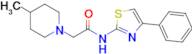 2-(4-Methylpiperidin-1-yl)-N-(4-phenylthiazol-2-yl)acetamide