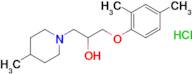 1-(2,4-Dimethylphenoxy)-3-(4-methylpiperidin-1-yl)propan-2-ol hydrochloride