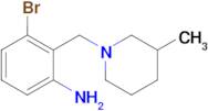 3-Bromo-2-((3-methylpiperidin-1-yl)methyl)aniline