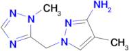 4-Methyl-1-((1-methyl-1h-1,2,4-triazol-5-yl)methyl)-1h-pyrazol-3-amine