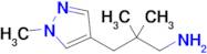 2,2-Dimethyl-3-(1-methyl-1h-pyrazol-4-yl)propan-1-amine