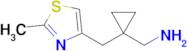 (1-((2-Methylthiazol-4-yl)methyl)cyclopropyl)methanamine