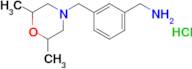 (3-((2,6-Dimethylmorpholino)methyl)phenyl)methanamine hydrochloride