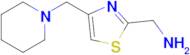 (4-(Piperidin-1-ylmethyl)thiazol-2-yl)methanamine