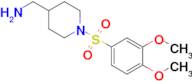 (1-((3,4-Dimethoxyphenyl)sulfonyl)piperidin-4-yl)methanamine