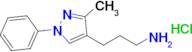 3-(3-Methyl-1-phenyl-1h-pyrazol-4-yl)propan-1-amine hydrochloride