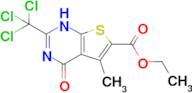 ethyl 5-methyl-4-oxo-2-(trichloromethyl)-1H,4H-thieno[2,3-d]pyrimidine-6-carboxylate