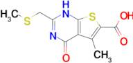 5-methyl-2-[(methylsulfanyl)methyl]-4-oxo-1H,4H-thieno[2,3-d]pyrimidine-6-carboxylic acid