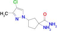 1-Amino-3-(4-chloro-3-methyl-1h-pyrazol-1-yl)cyclopentane-1-carboxamide