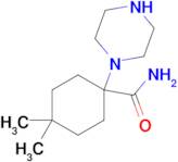 4,4-Dimethyl-1-(piperazin-1-yl)cyclohexane-1-carboxamide