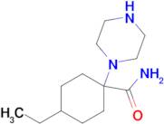 4-Ethyl-1-(piperazin-1-yl)cyclohexane-1-carboxamide