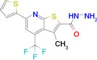 3-Methyl-6-(thiophen-2-yl)-4-(trifluoromethyl)thieno[2,3-b]pyridine-2-carbohydrazide