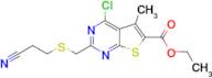 Ethyl 4-chloro-2-(((2-cyanoethyl)thio)methyl)-5-methylthieno[2,3-d]pyrimidine-6-carboxylate