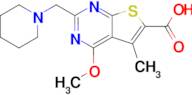 4-Methoxy-5-methyl-2-(piperidin-1-ylmethyl)thieno[2,3-d]pyrimidine-6-carboxylic acid