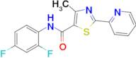 n-(2,4-Difluorophenyl)-4-methyl-2-(pyridin-2-yl)thiazole-5-carboxamide