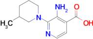 3-Amino-2-(3-methylpiperidin-1-yl)isonicotinic acid