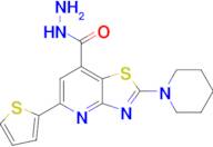 2-(Piperidin-1-yl)-5-(thiophen-2-yl)thiazolo[4,5-b]pyridine-7-carbohydrazide