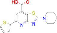 2-(Piperidin-1-yl)-5-(thiophen-2-yl)thiazolo[4,5-b]pyridine-7-carboxylic acid