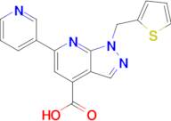 6-(Pyridin-3-yl)-1-(thiophen-2-ylmethyl)-1h-pyrazolo[3,4-b]pyridine-4-carboxylic acid