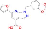 1-(Benzo[d][1,3]dioxol-5-ylmethyl)-6-(furan-2-yl)-1h-pyrazolo[3,4-b]pyridine-4-carboxylic acid