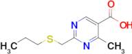 4-Methyl-2-((propylthio)methyl)pyrimidine-5-carboxylic acid