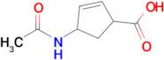 4-Acetamidocyclopent-2-ene-1-carboxylic acid