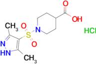 1-((3,5-Dimethyl-1h-pyrazol-4-yl)sulfonyl)piperidine-4-carboxylic acid hydrochloride