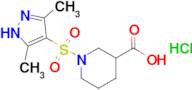 1-((3,5-Dimethyl-1h-pyrazol-4-yl)sulfonyl)piperidine-3-carboxylic acid hydrochloride