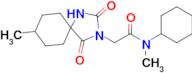 n-Cyclohexyl-N-methyl-2-(8-methyl-2,4-dioxo-1,3-diazaspiro[4.5]decan-3-yl)acetamide