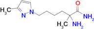 2-Amino-2-methyl-6-(3-methyl-1h-pyrazol-1-yl)hexanamide