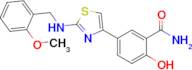 2-Hydroxy-5-(2-((2-methoxybenzyl)amino)thiazol-4-yl)benzamide