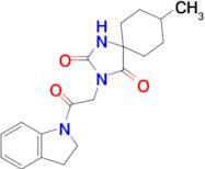 3-(2-(Indolin-1-yl)-2-oxoethyl)-8-methyl-1,3-diazaspiro[4.5]decane-2,4-dione