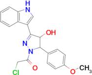 2-Chloro-1-(4-hydroxy-3-(1h-indol-3-yl)-5-(4-methoxyphenyl)-4,5-dihydro-1h-pyrazol-1-yl)ethan-1-one